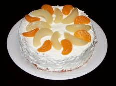 桃とみかんのケーキ